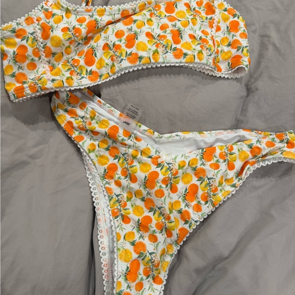 Haute Eden Citrus Bikini Set with Orange and Yellow Accents - Picture 1 of 4